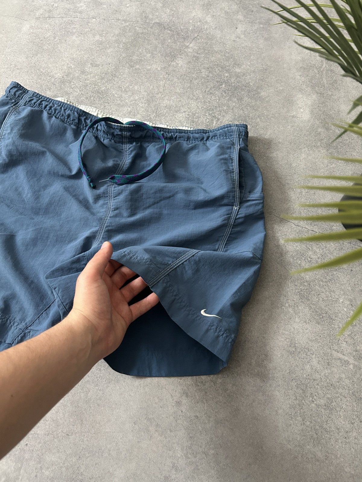 Nike Vintage Nike nylons shorts mens rare blue Size US 34 / EU 50 - 3 Thumbnail