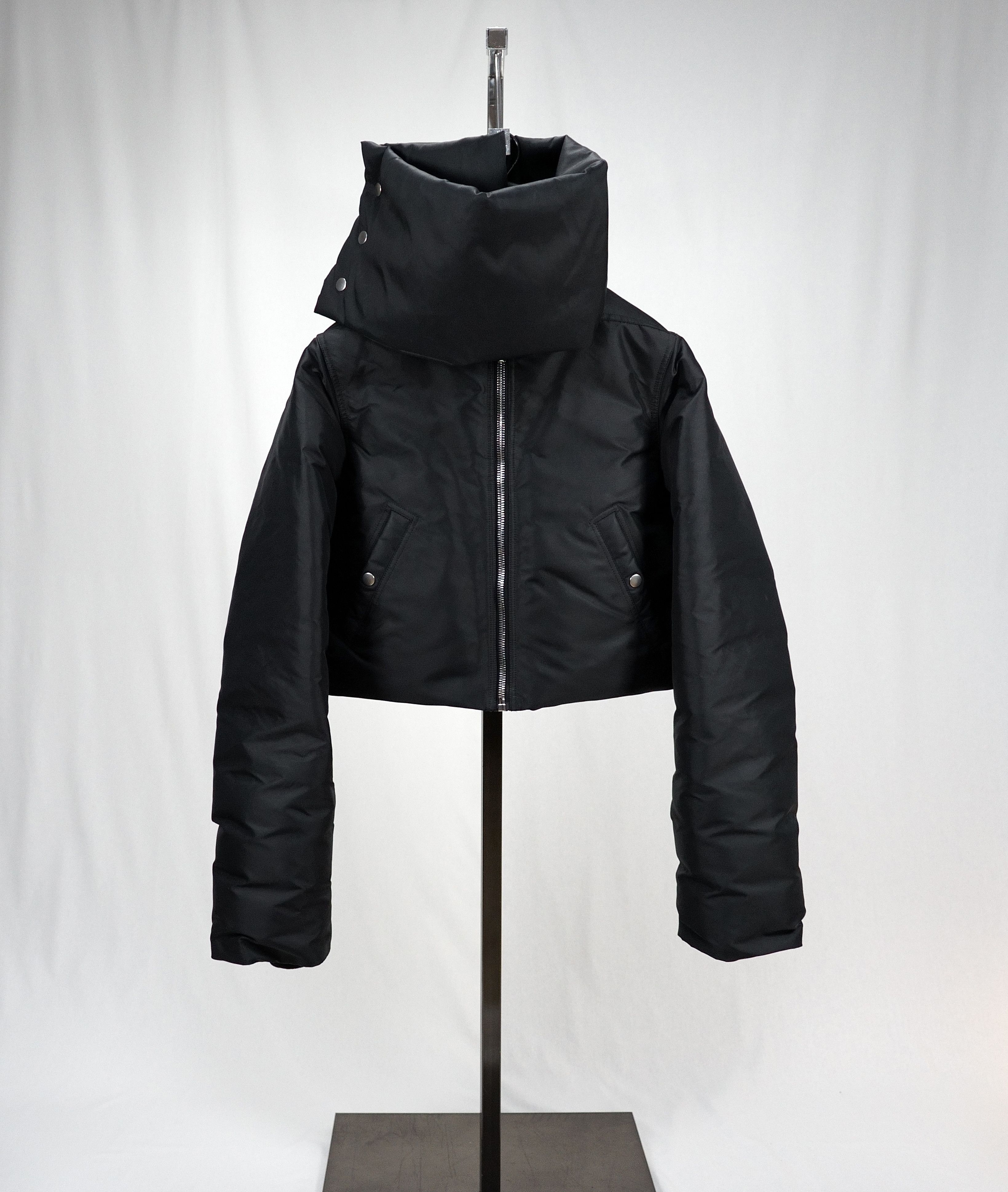 image of Rick Owens F/w 2018 Sisyphus Cropped Funnel Neck Jacket in Black, Men's (Size Small)