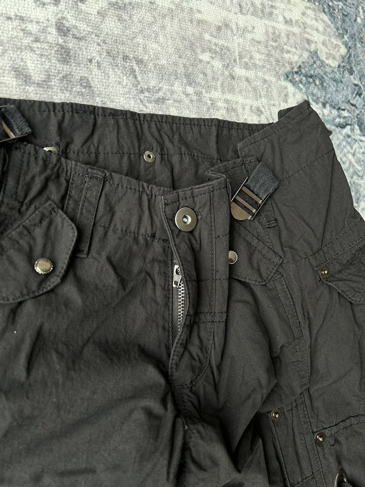 Japanese Brand Multipocket Tactical Style Black Pants Size 28" / US 6 / IT 42 - 11 Thumbnail