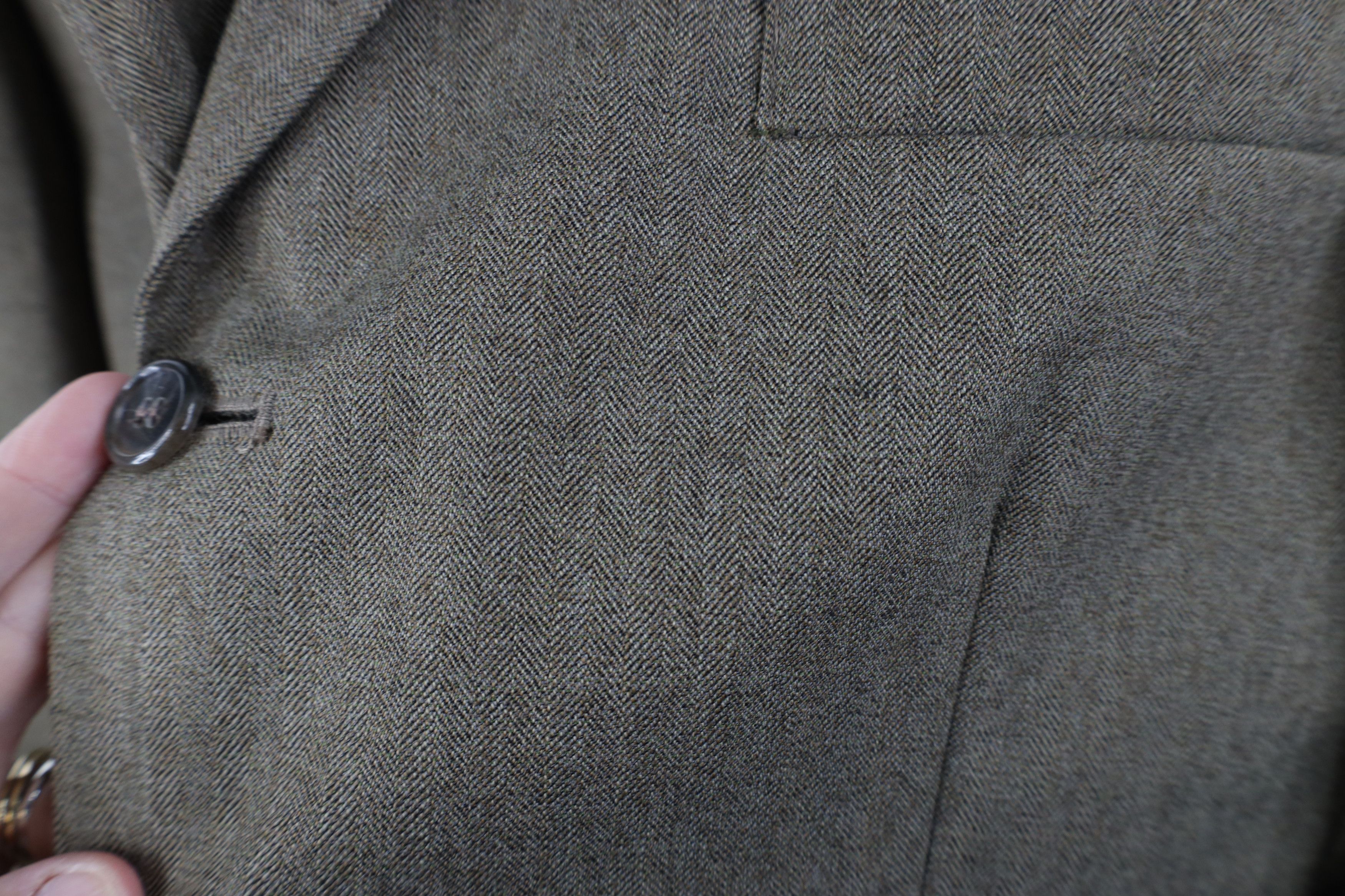 Vintage Vintage 90s Streetwear Herringbone Suit Coat Blazer Jacket Size US XL / EU 56 / 4 - 4 Thumbnail