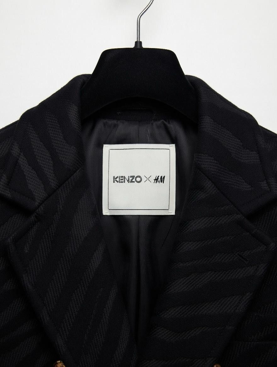 H&M × Kenzo Kenzo Paris x H&M Women’s Wool Coat Tiger Pattern Black Size XS / US 0-2 / IT 36-38 - 6 Thumbnail