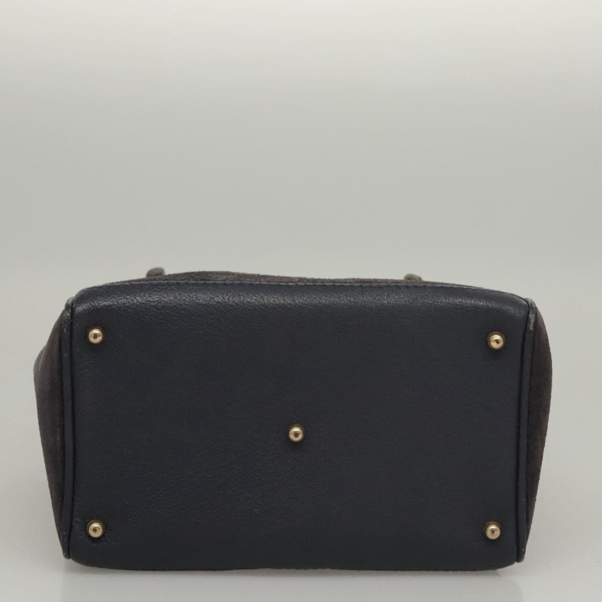 Gucci GUCCI Bamboo Hand Bag Suede Navy Gold 000 123 000 123 Size ONE SIZE - 9 Thumbnail