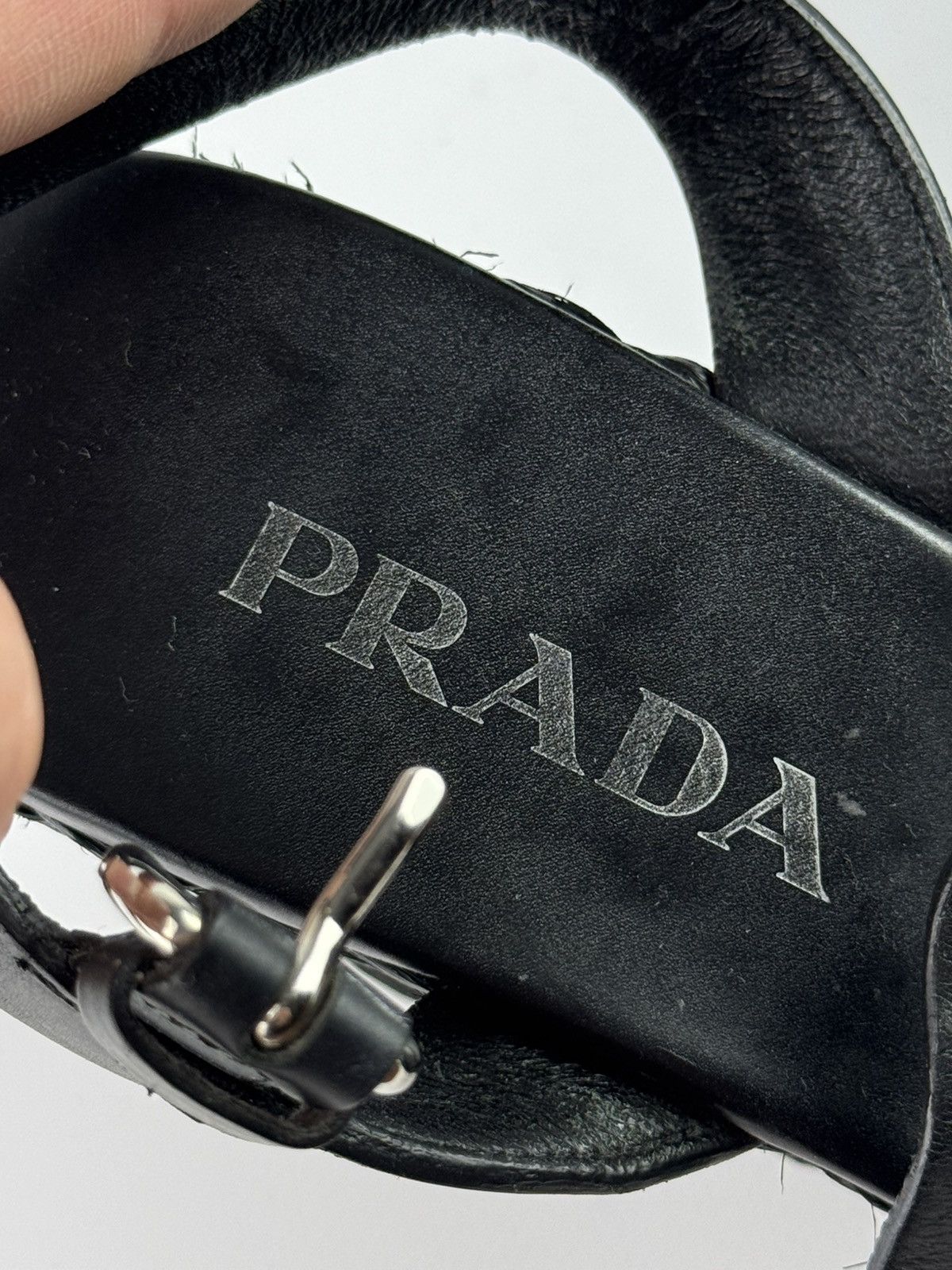 Prada Raffia Crisscross Wedge Sandals Espadrilles Black