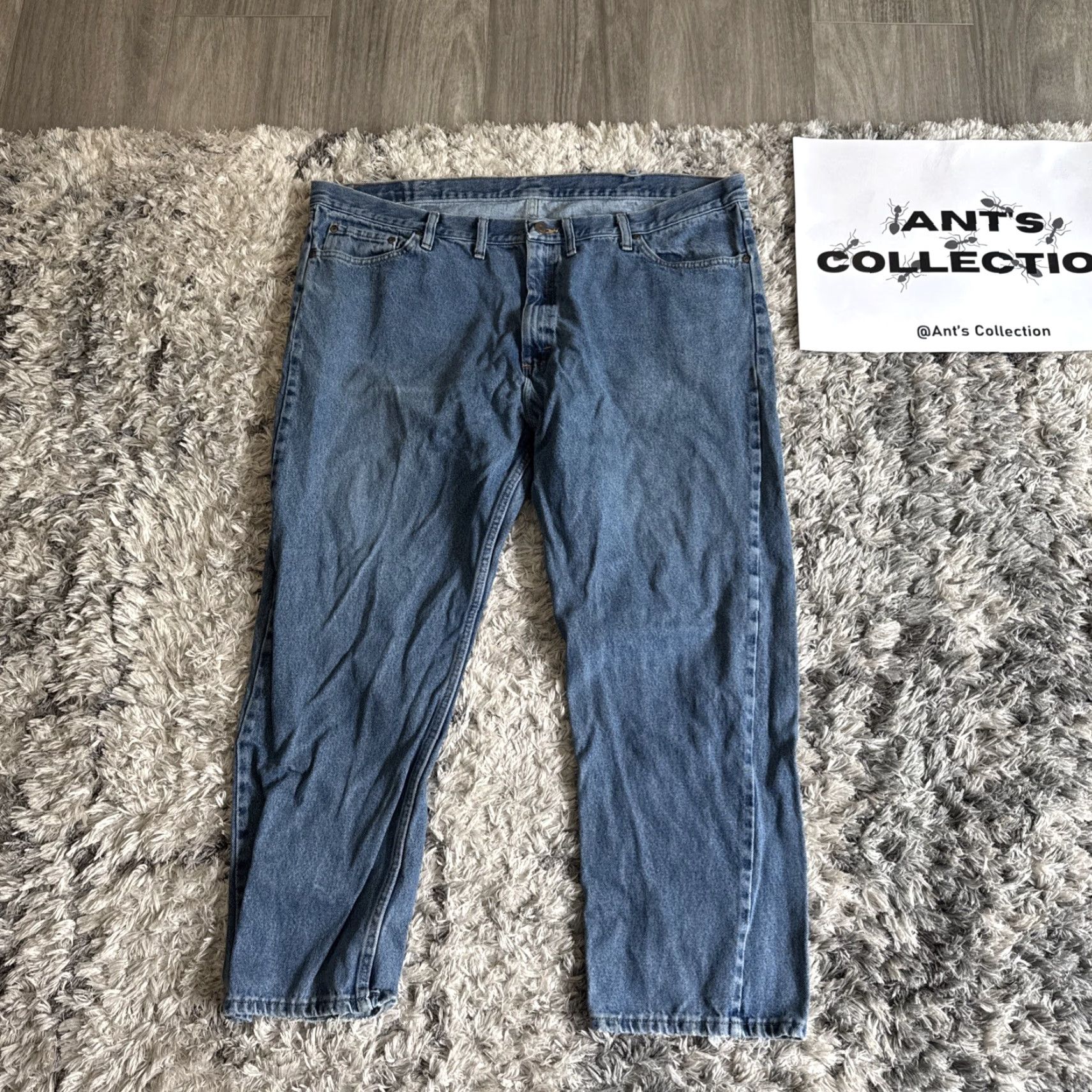 Wrangler VINTAGE Wrangler Jeans Blue Denim Straight Workwear Mens 46x30 00s Style Size US 30 / EU 46 - 7 Thumbnail