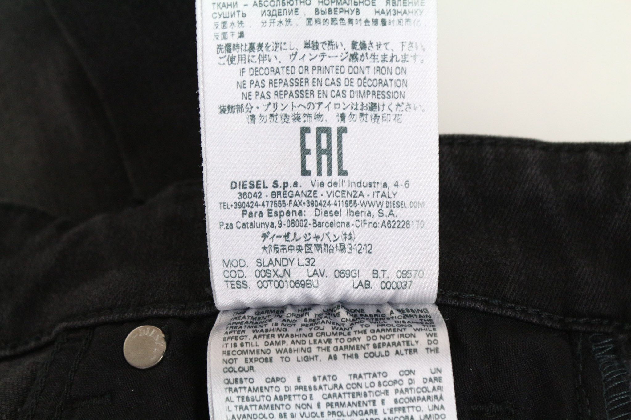 Diesel SLANDY 069GI W23/L32 Grey Stretch Distress Jeans 69899 Size 23" - 10 Thumbnail