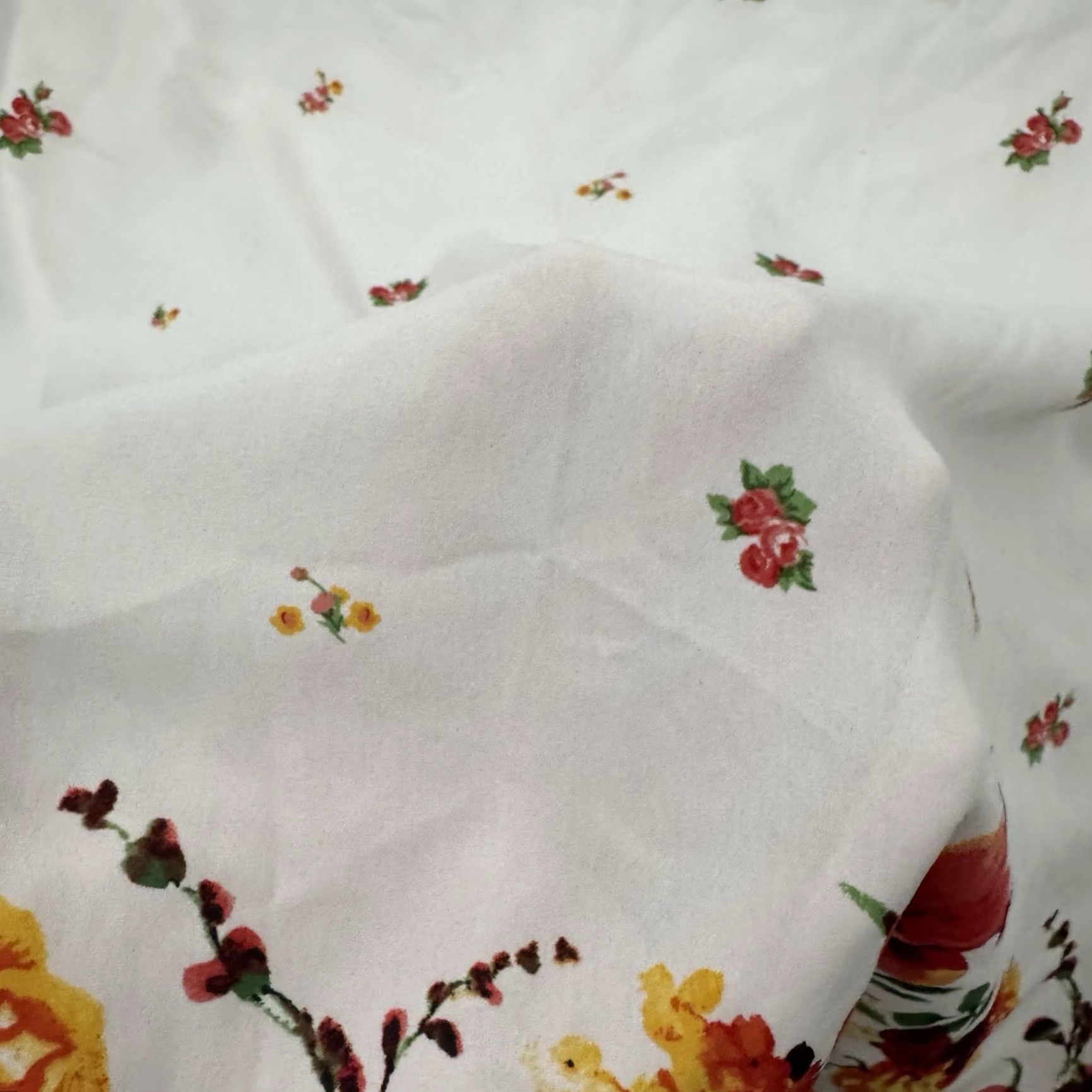 Vintage OLM Blouse Women XL Cottagecore Floral Ruffles Semi Sheer Boho Flutter Sleeve Round Neck Pullover Casual Women’s Size XL / US 12-14 / IT 48-50 - 6 Thumbnail