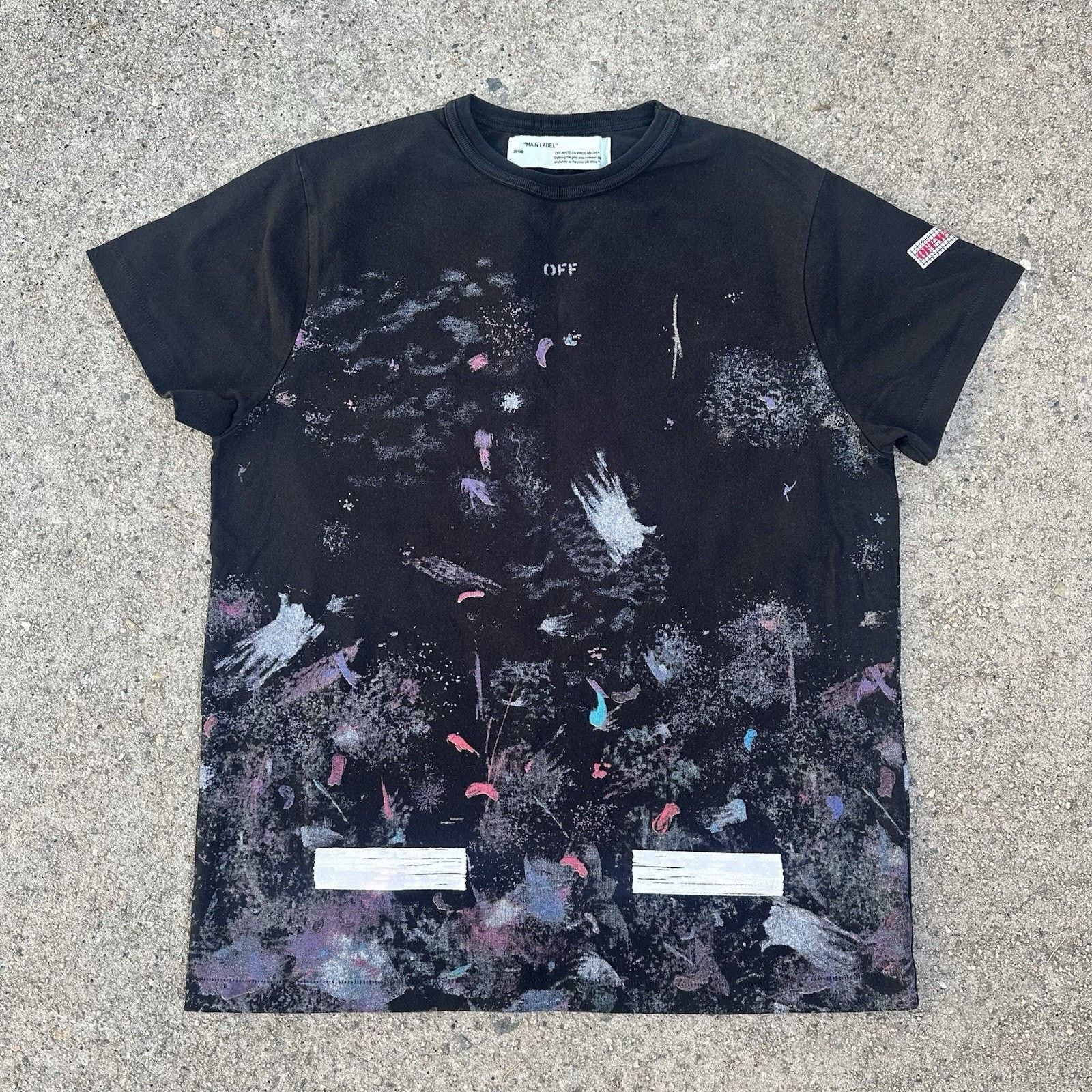Hypebeast × Off-White × Virgil Abloh Off-White Paint Splatter Galaxy Brushed T-Shirt Virgil Abloh Size US XS / EU 42 / 0 - 2 Thumbnail