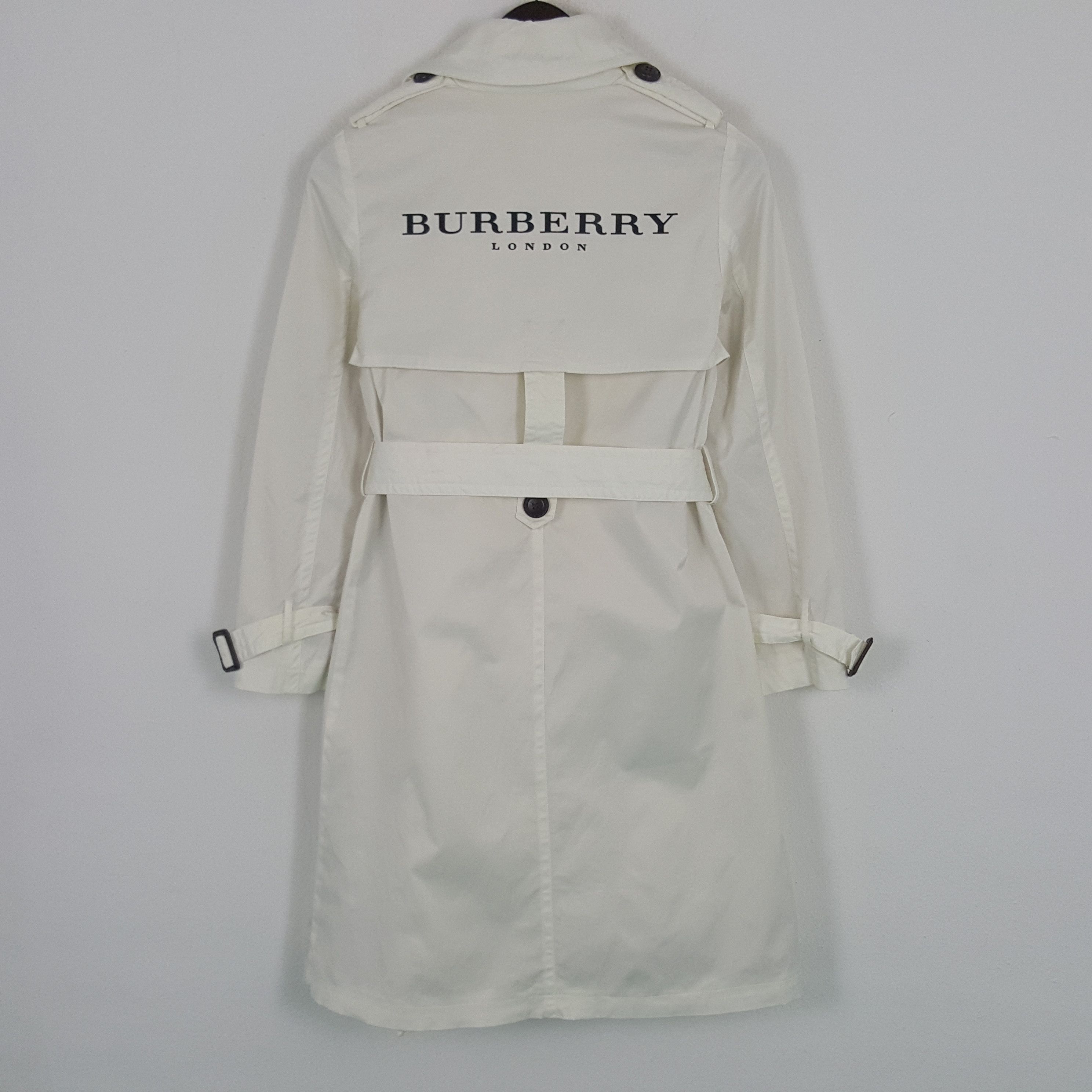 Vintage Burberry London Custom Art Logo Trench Coat Jacket