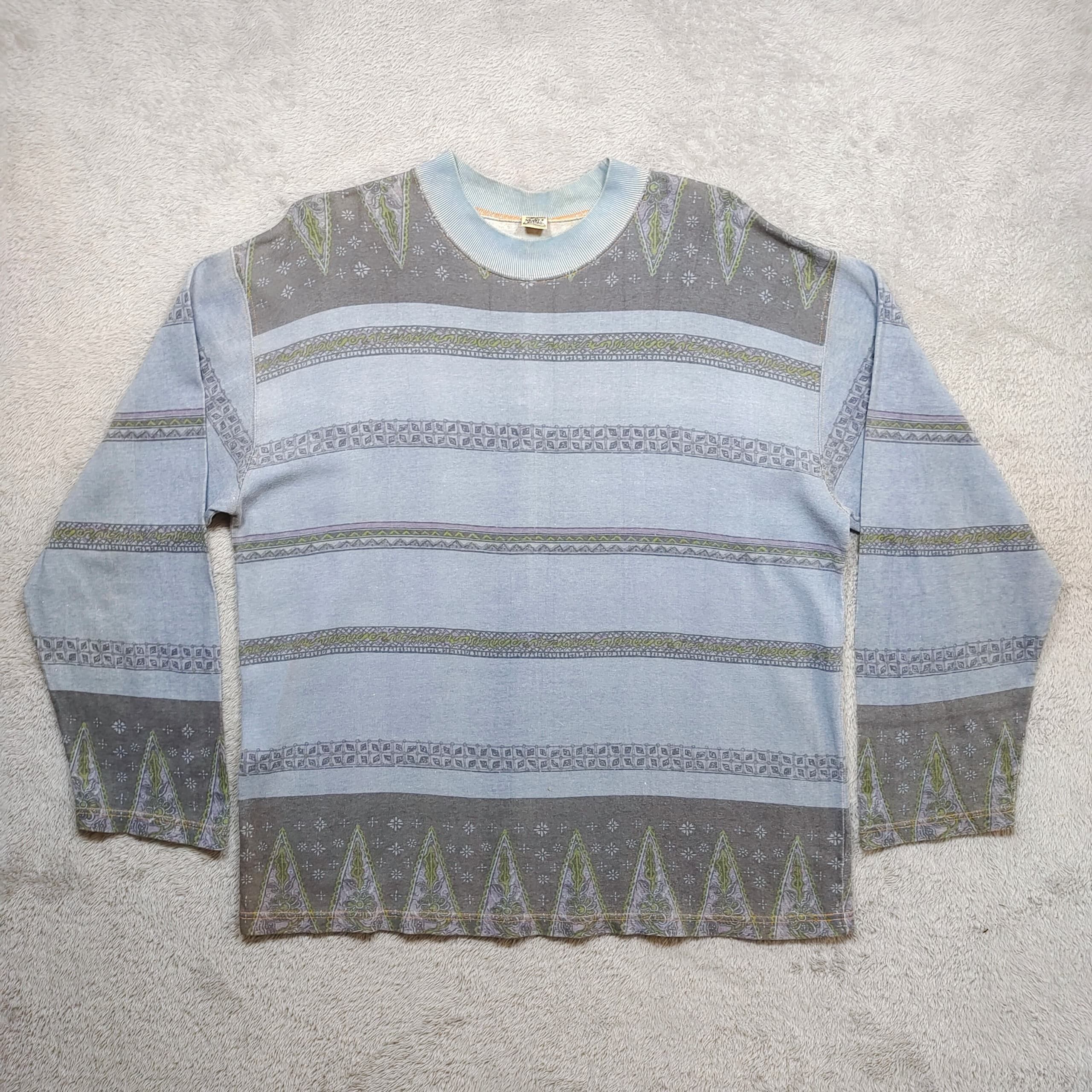 Vintage Vintage 90s Striped Long Sleeve Shirt, Surf Skate Style Size US XL / EU 56 / 4 - 1 Thumbnail