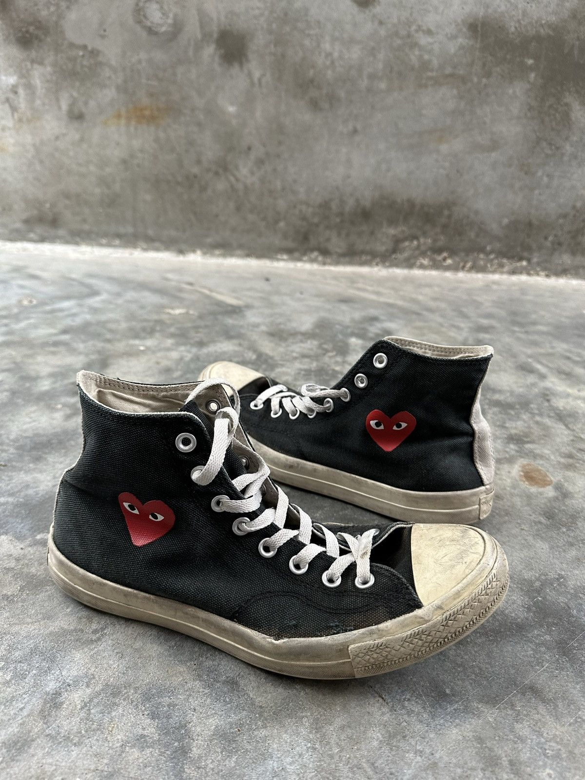 image of Comme Des Garcons Play x Converse Comme Des Garçons X Chuck Taylor All Star Hi 'black' Sz. 9 Shoes