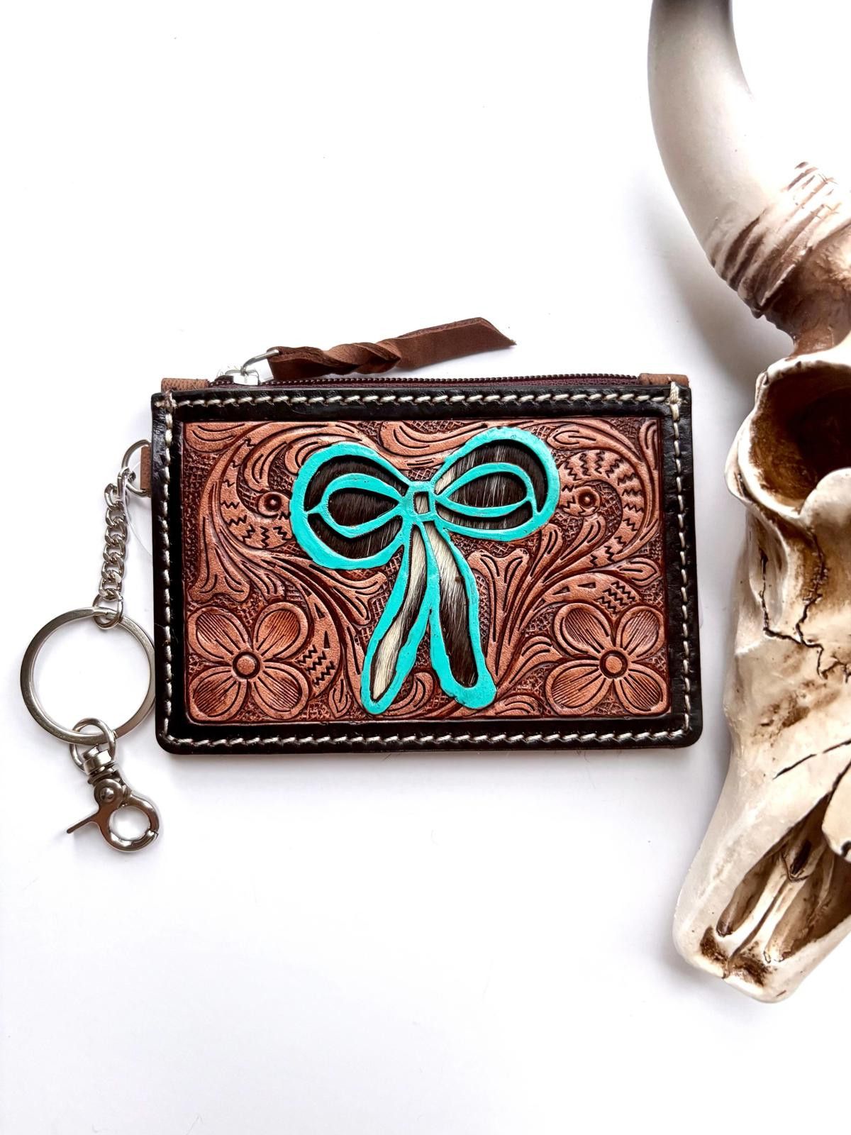 Other Tooled Leather Keychain Wallet Thunderbird Longhorn Bow Hat Size ONE SIZE - 9 Thumbnail