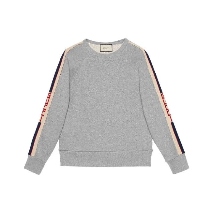 Gucci Gucci Gray Logo Long Sleeve Sweatshirt Size US L / EU 52-54 / 3 - 1 Thumbnail