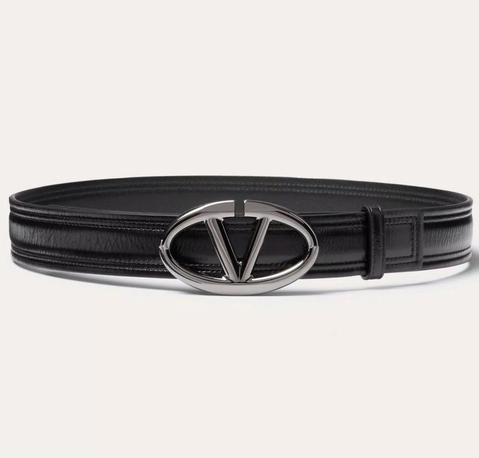 Valentino Valentino The Bold Edition Vlogo Shiny Belt Size 75 Size ONE SIZE - 1 Thumbnail