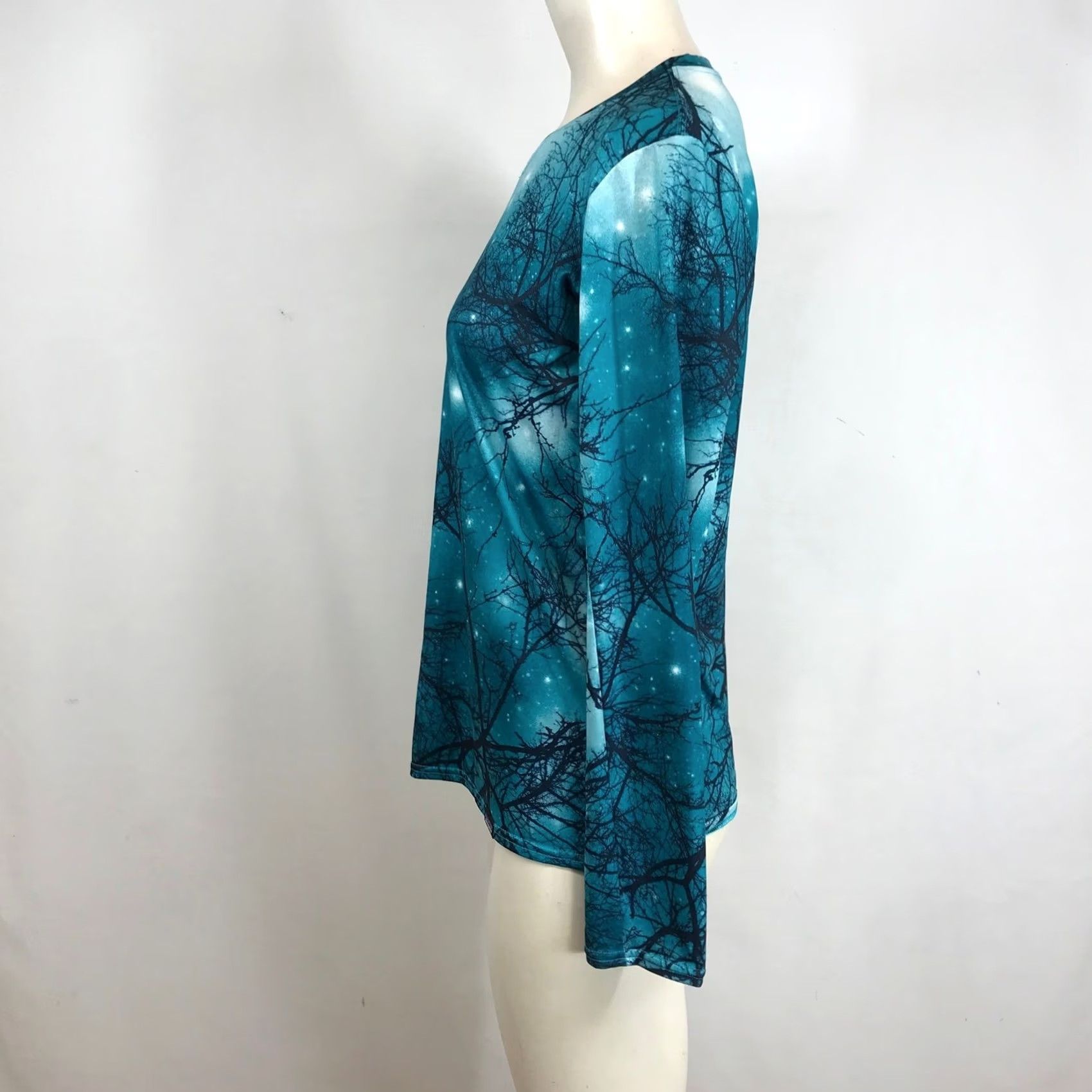 Patagonia VINTAGE Capilene Daily Baselayer Women S Teal Blue Winter Trees Starry Night Size ONE SIZE - 6 Thumbnail