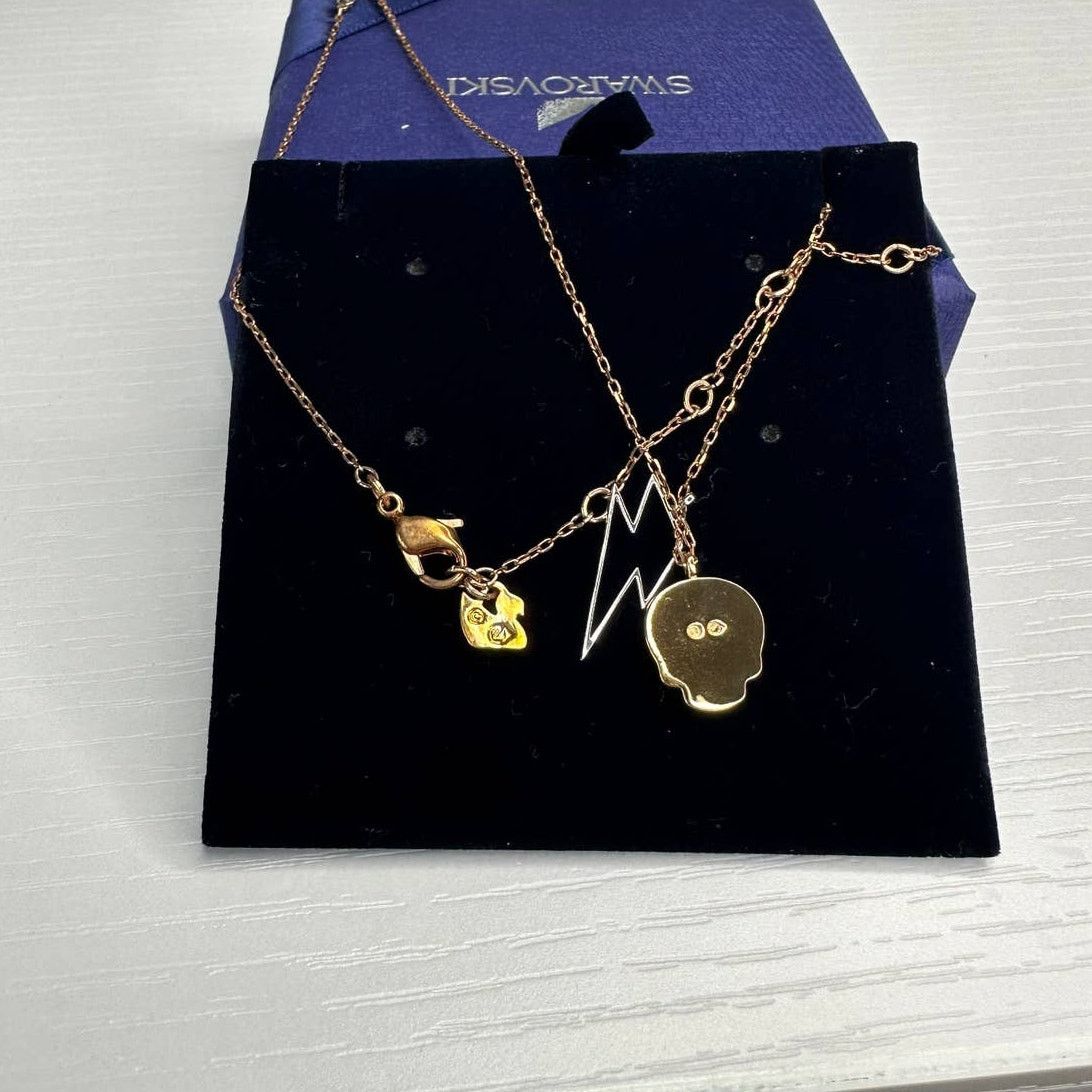 Swarovski duo skull necklace store