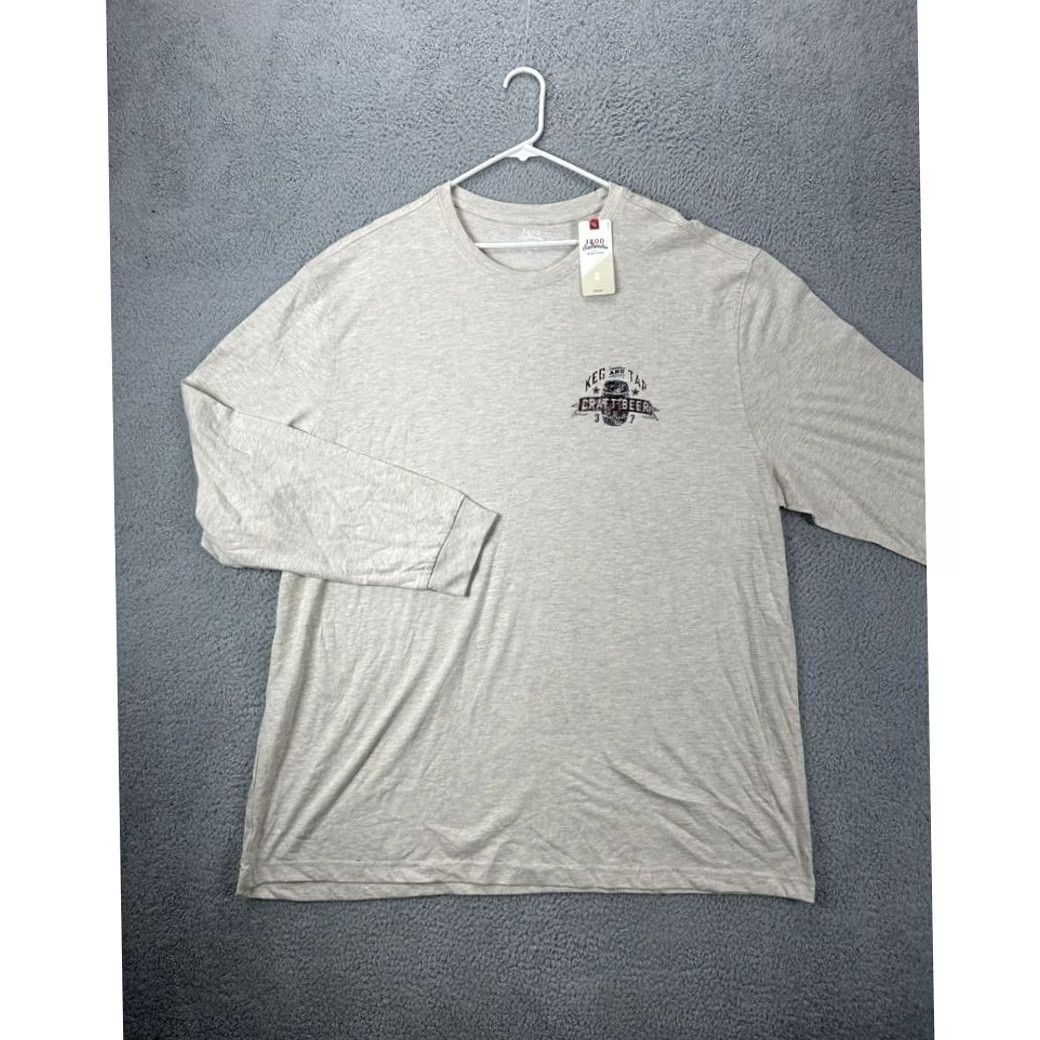 Izod Izod Shirt Adult 3XL Beige Relaxed Classic Crew Neck Long Sleeve T-Shirt Mens NEW Size US XXL / EU 58 / 5 - 3 Thumbnail