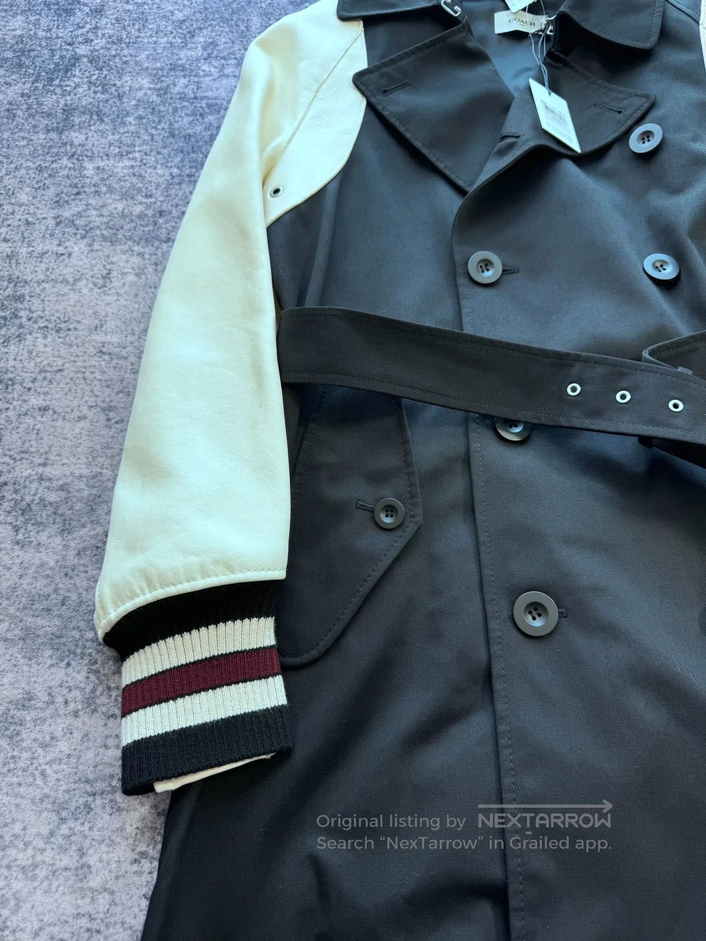 Other COACH Black and White Leather Sleeve Patchwork Trench Coat Size US M / EU 48-50 / 2 - 6 Thumbnail