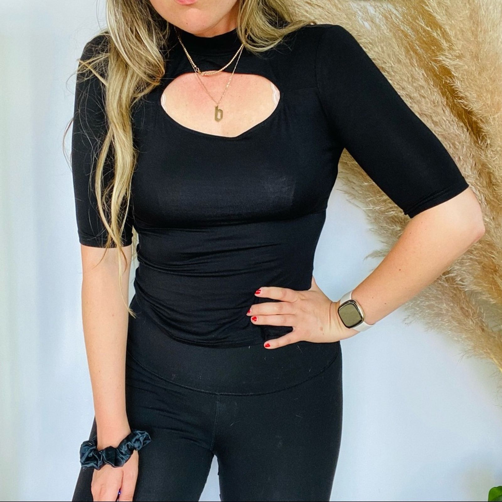 BB Dakota BB DAKOTA STEVE MADDEN Black Cutout Bodycon Blouse Shirt Top Size XS / US 0-2 / IT 36-38 - 3 Thumbnail