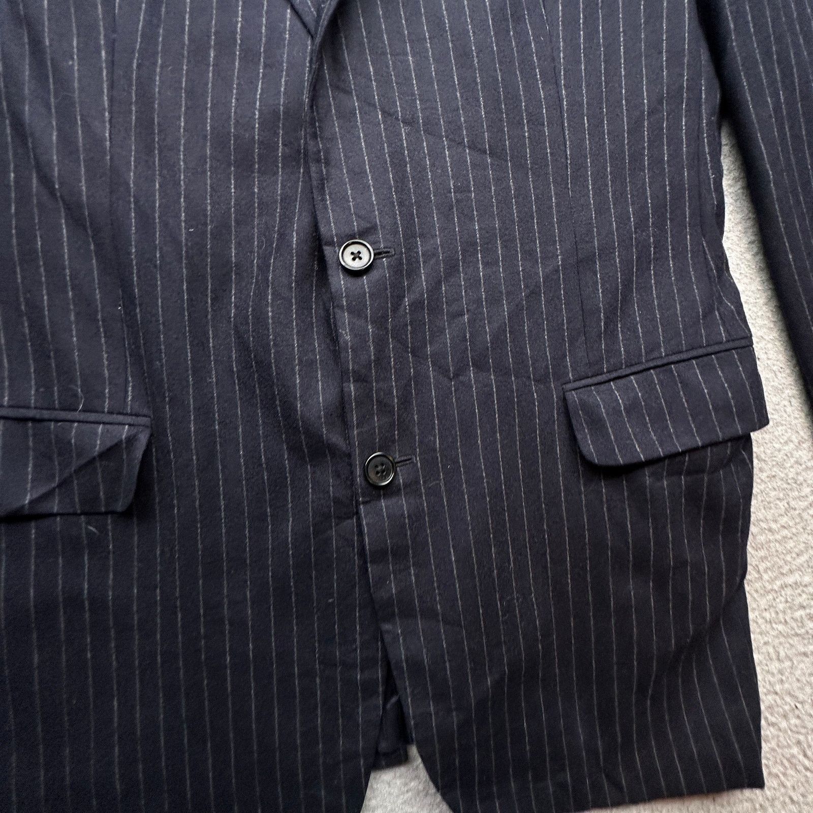 Brooks Brothers Brooks Brothers Pinstripe Wool Jacket 42 Long Navy Italy Size US L / EU 52-54 / 3 - 12 Thumbnail