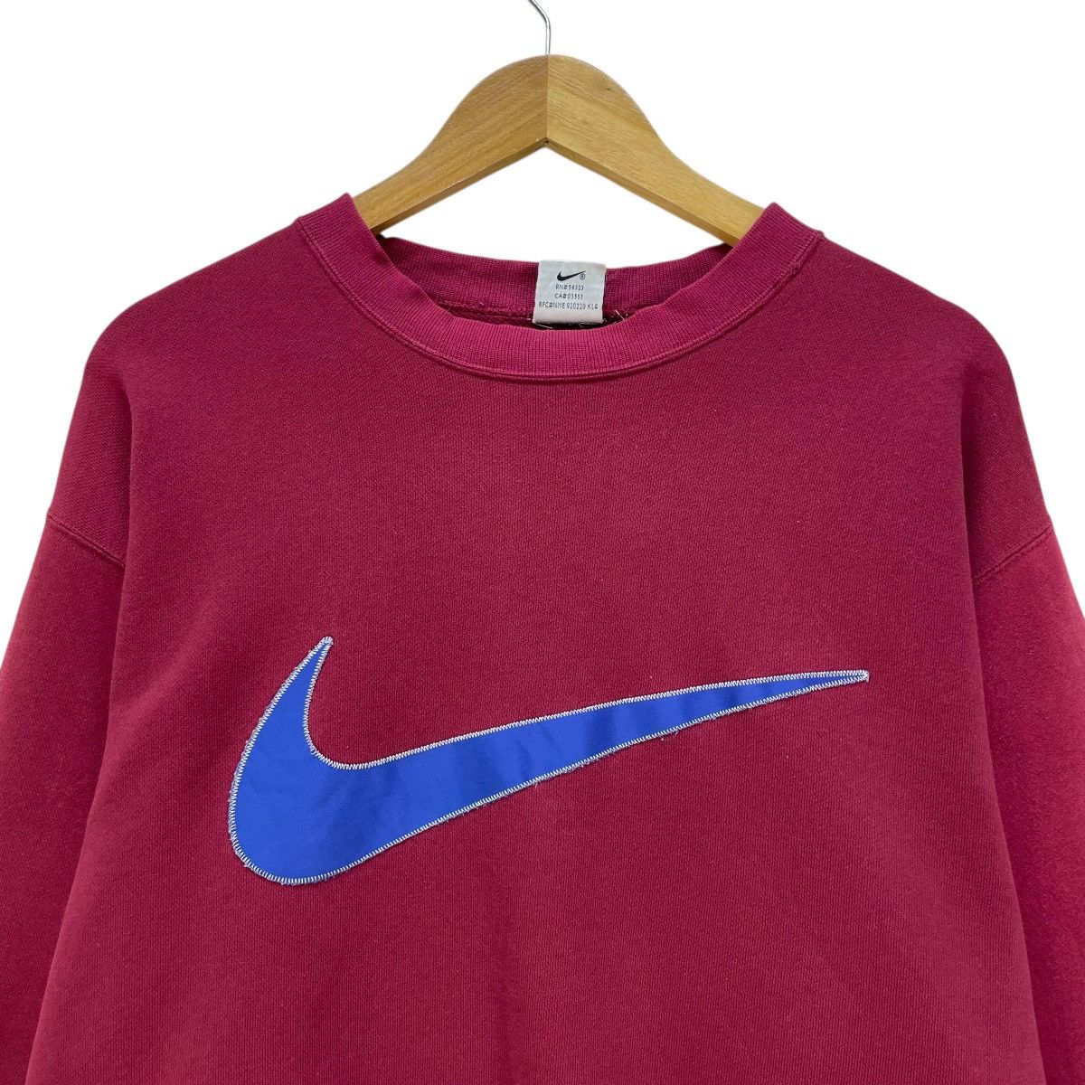 Nike 💥 Vintage Nike crewneck Sweatshirt Maroon Big Blue swoosh Size US M / EU 48-50 / 2 - 3 Thumbnail
