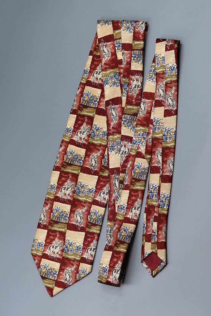 Other Luigi Panza Vintage Italian Silk Tie with Polo Match Scene Size ONE SIZE - 5 Thumbnail