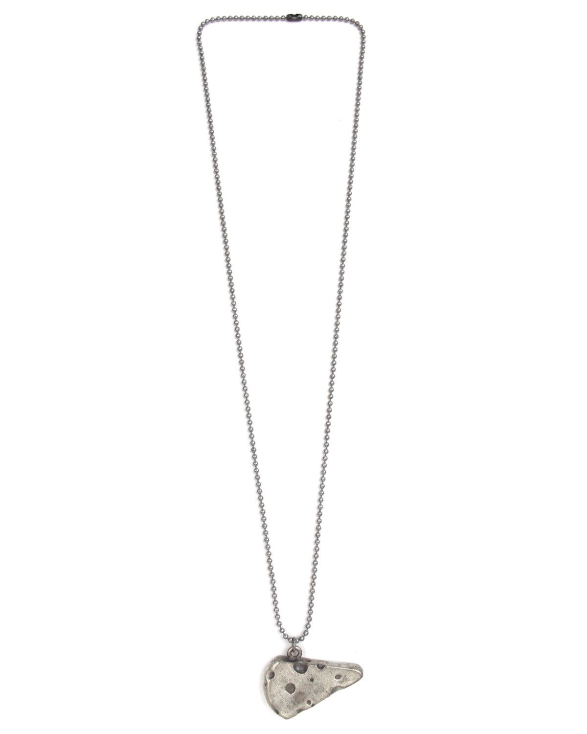 Vintage 2000S JAPANESE MADE CHEESE WEDGE DISTRESSED SILVER NECKLACE Size ONE SIZE - 2 Thumbnail