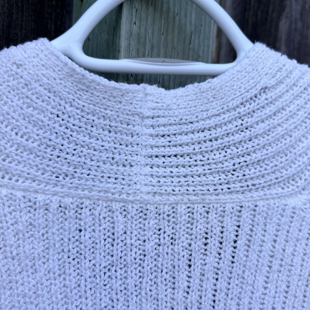 A.L.C. A.L.C. Nick Sweater White Ribbed Split Neck Slit Sleeve Sz M Size M / US 6-8 / IT 42-44 - 14 Thumbnail