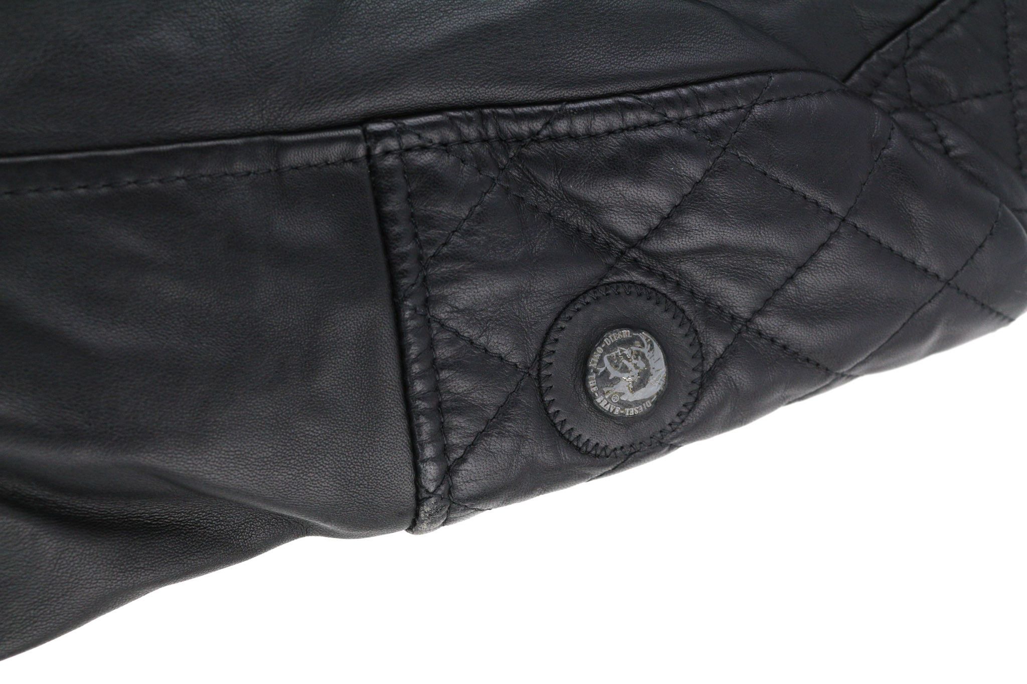 Diesel L-MARTON S Black Leather Band Neck Zip Jacket 81726 Size US S / EU 44-46 / 1 - 13 Thumbnail