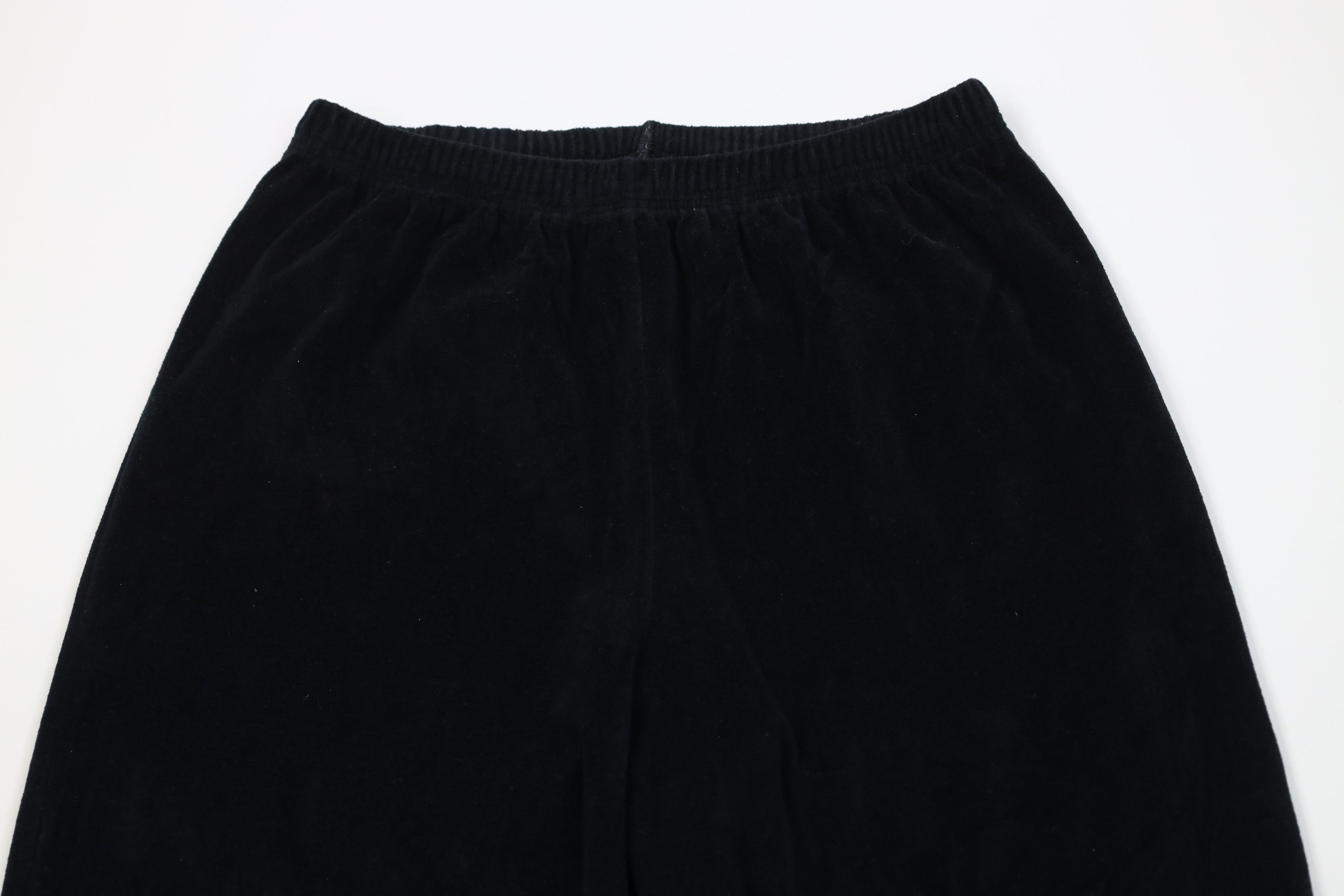 Vintage Vintage 90s Streetwear Velour Wide Leg Sweatpants Black USA Size 28" / US 6 / IT 42 - 2 Thumbnail