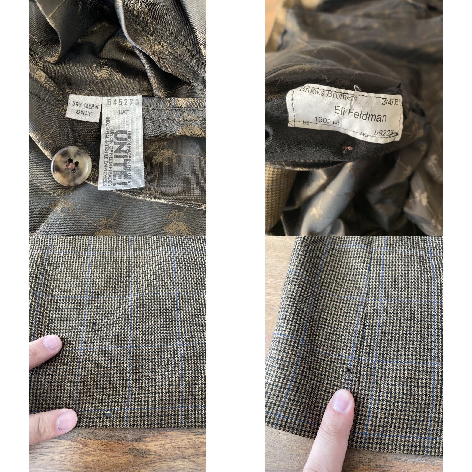 Brooks Brothers Brooks Brothers Blazer JACKET Single-Breasted Two-Button Houndstooth Plaid Wool Notch Lapel Regular Fit Men 54 Excellent Condition U.S. Made Size 54R - 8 Thumbnail