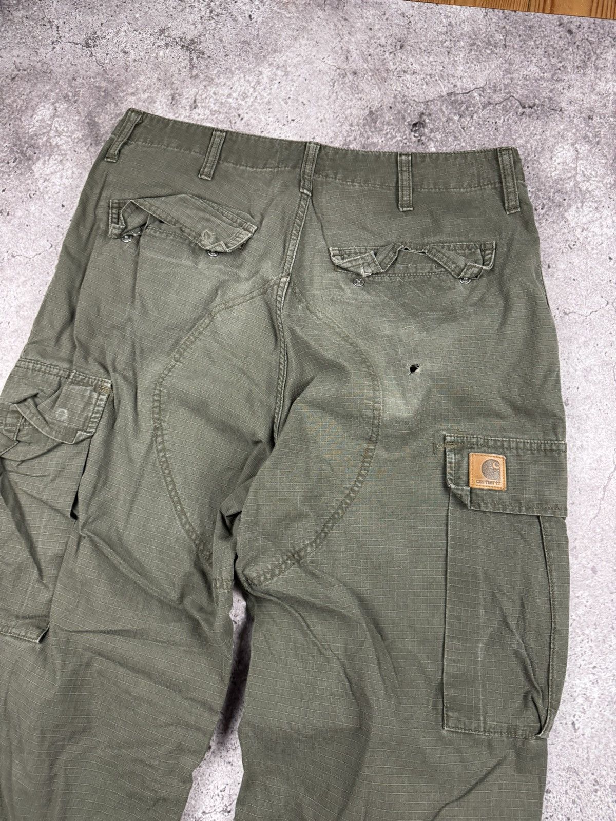 Carhartt Vintage Carhartt Cargo Distressed Pants Faded Khaki Y2K Size US 31 - 2 Thumbnail