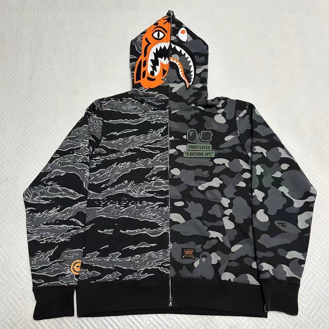 Bape × Undefeated Bape x Undefeated Double Shark Hoodie
