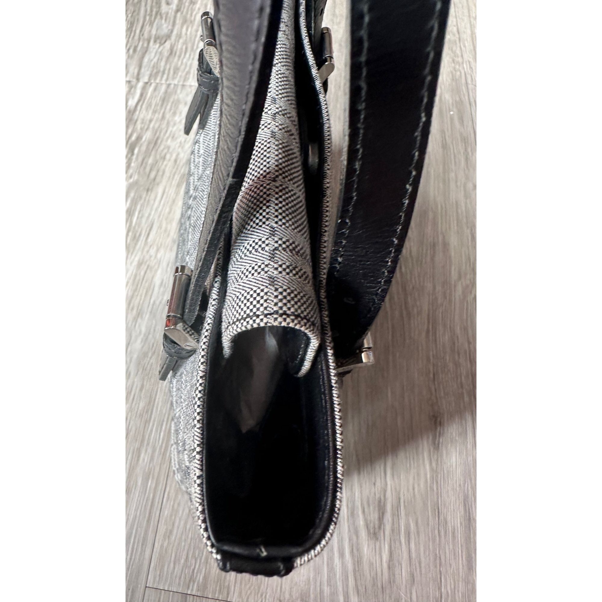 Burberry Burberry Gray Nova Check Satchel/ Tote with Black Leather B Size ONE SIZE - 10 Thumbnail
