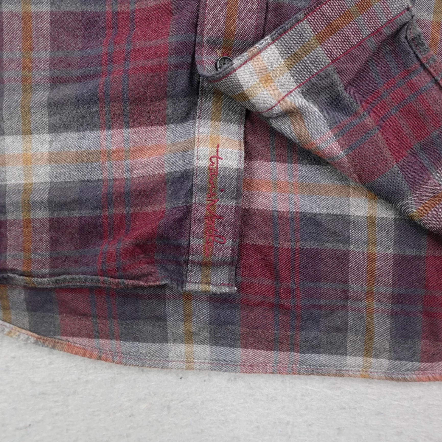 TravisMathew Travis Mathew Shirt Mens 2XL Red Gray Plaid Flannel Button Down Long Sleeve Golf Shirt Size US XXL / EU 58 / 5 - 4 Thumbnail