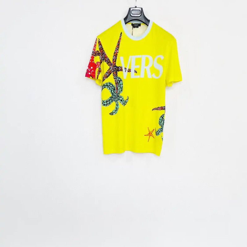 Versace Versace Men's Summer Yellow Short Sleeve T-Shirt 0089 Size US L / EU 52-54 / 3 - 1 Thumbnail