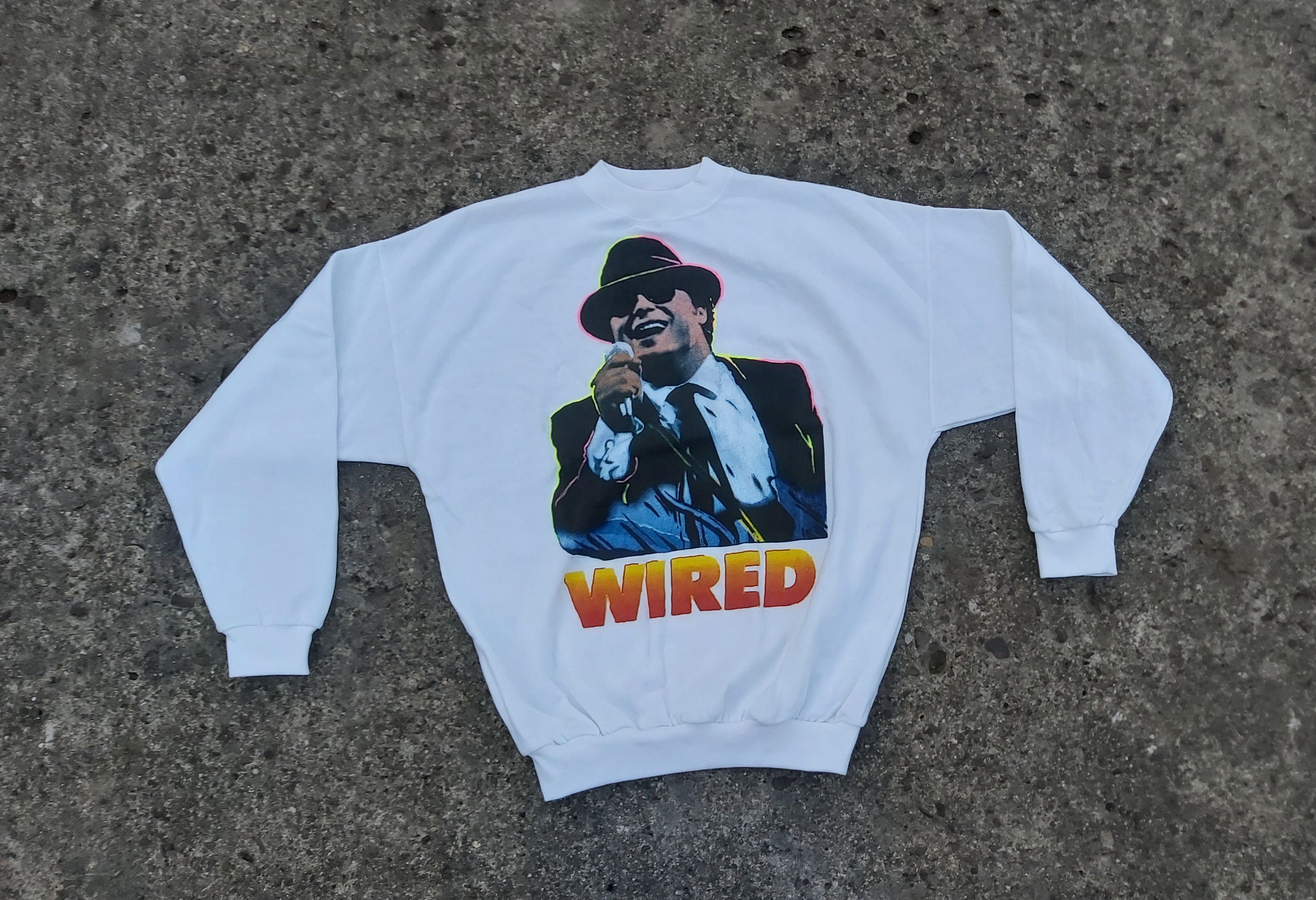 Vintage 1989 WIRED Vintage Sweatshirt John Belushi Big Logo M - L Size US M / EU 48-50 / 2 - 3 Thumbnail
