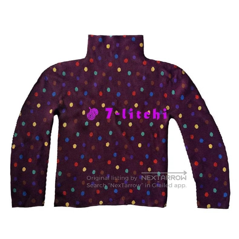 Issey Miyake Issey Miyake Purple Polka Dot Ruched High-neck Long Sleeve Size S / US 4 / IT 40 - 2 Thumbnail