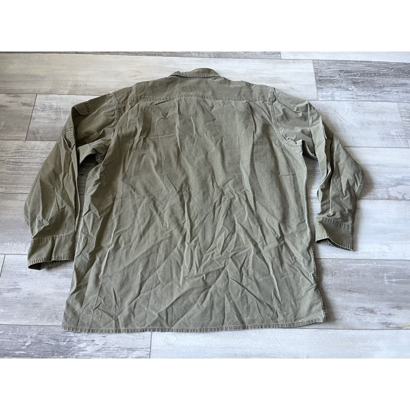 VINTAGE Cabela's Shirt Button-Up Long Sleeve Men XL Brown Outdoor Pockets Corduroy? (Note: original has Cotton, Solid pattern)