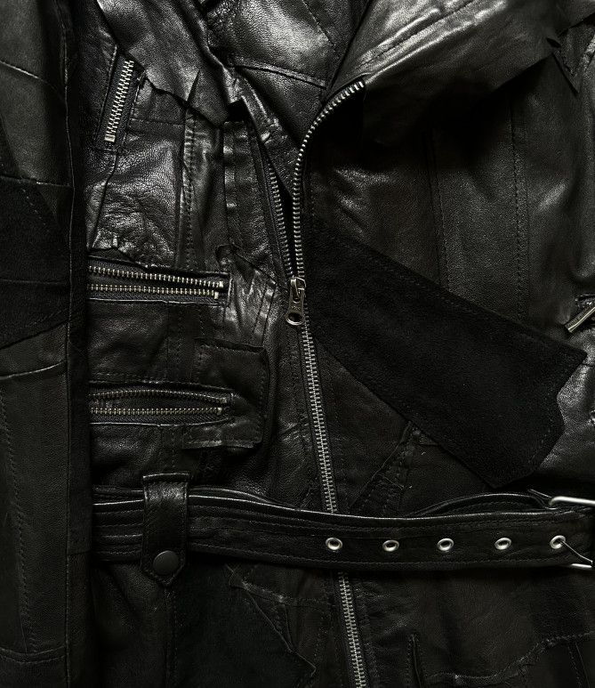 Yasuyuki Ishii Yasuyuki Ishii Heavily Distressed Dark Patch Leather Coat Size US XL / EU 56 / 4 - 6 Thumbnail