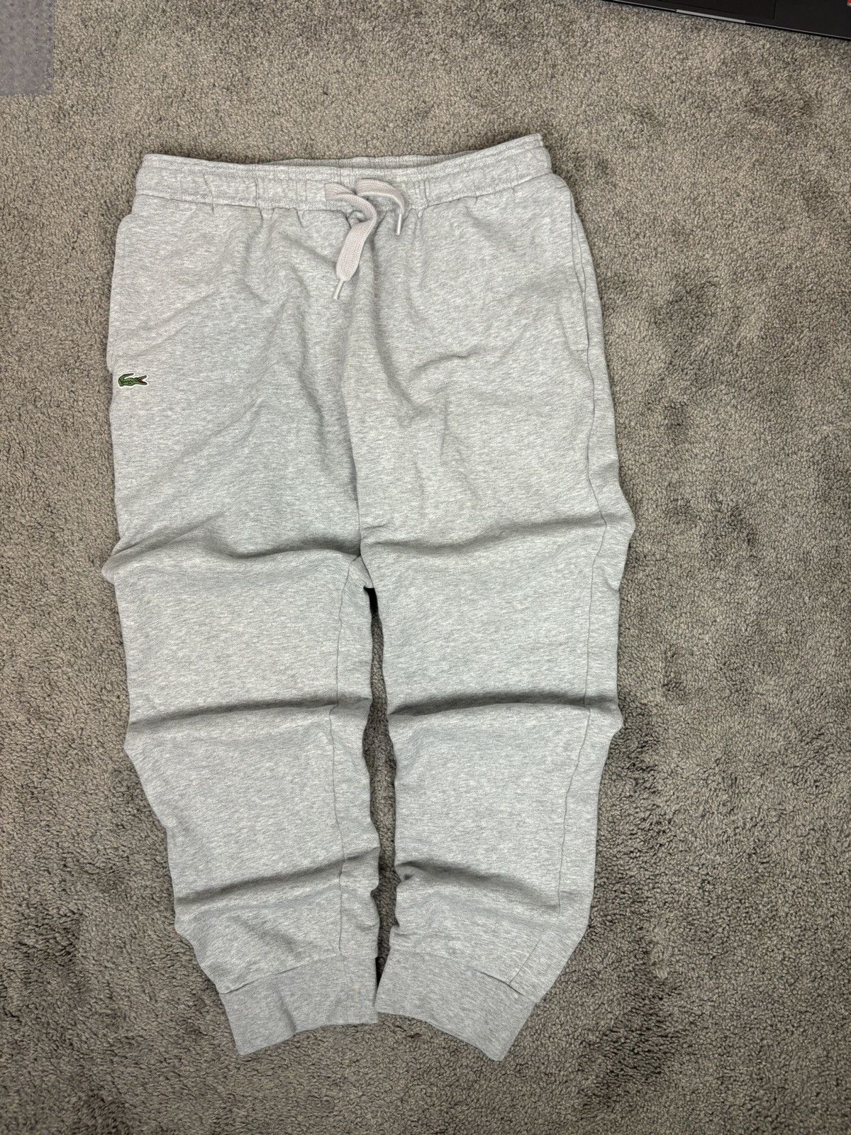 Lacoste Lacoste Men's Logo Tapered Fit Fleece Joggers in Grey Size US 32 / EU 48 - 7 Thumbnail