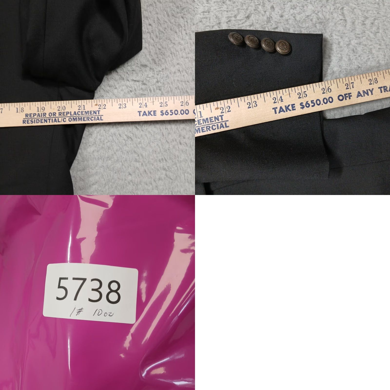 Jos. A. Bank Jos. A. Bank Wool Blazer Mens 40L Black Two Button Sport Coat Size 40R - 8 Thumbnail