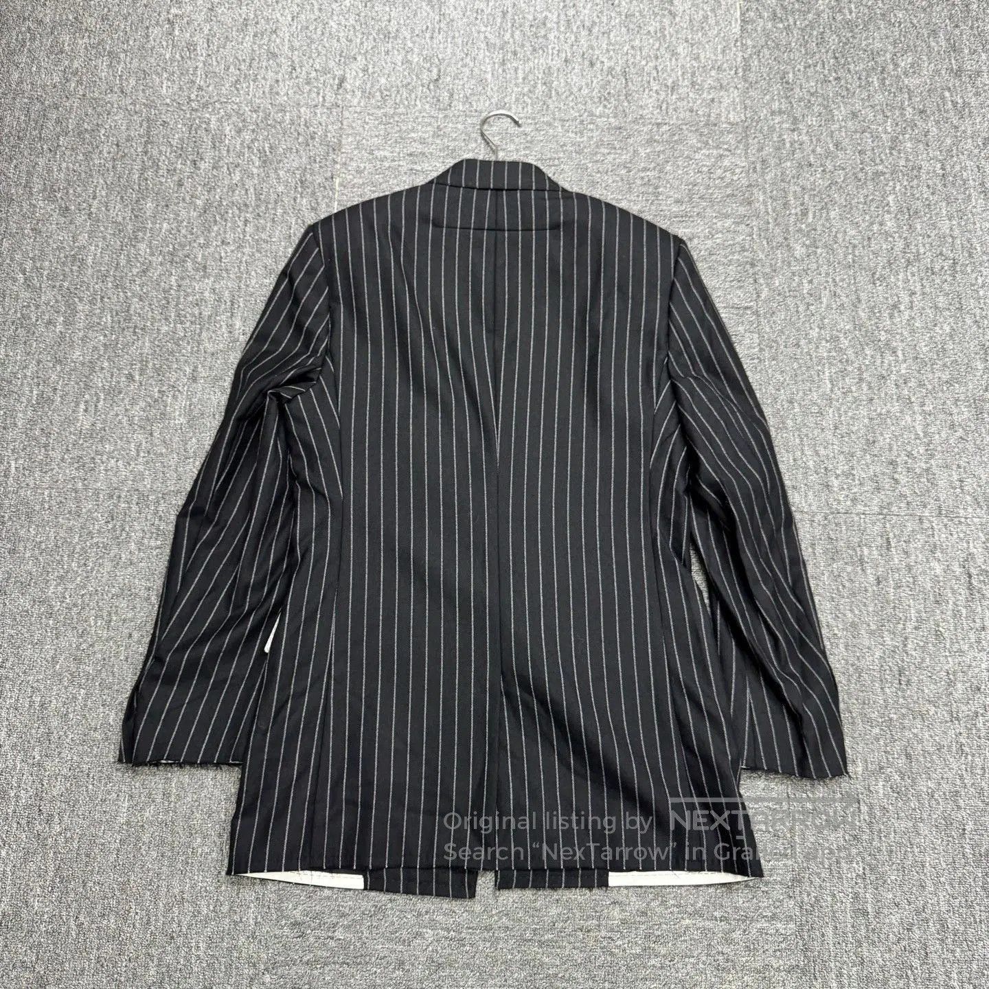 Givenchy Black Pinstriped Single-Breasted Blazer. Size US M / EU 48-50 / 2 - 5 Thumbnail