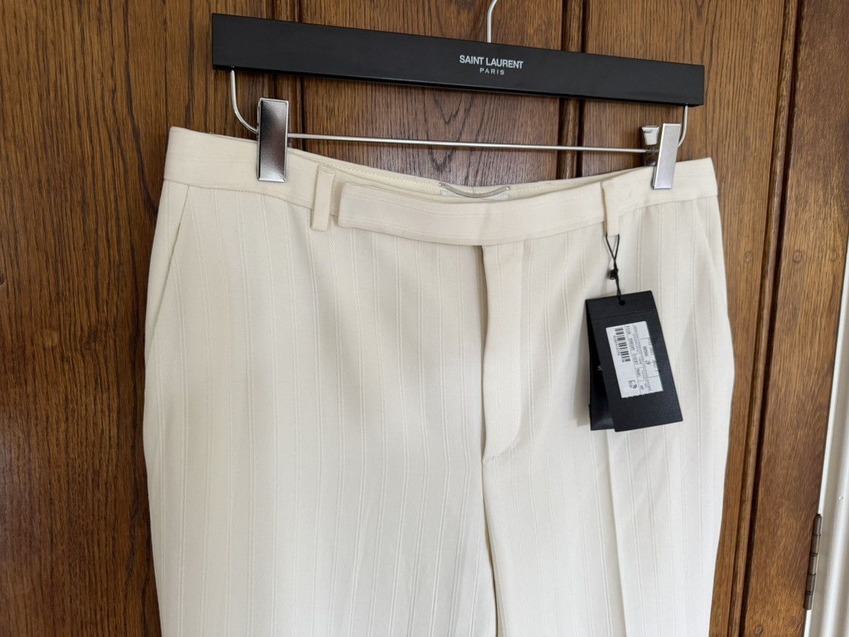 Saint Laurent Paris $1.35k SS22 Saint Laurent ivory pinstripe suit tuxedo pants Size 38L - 2 Thumbnail