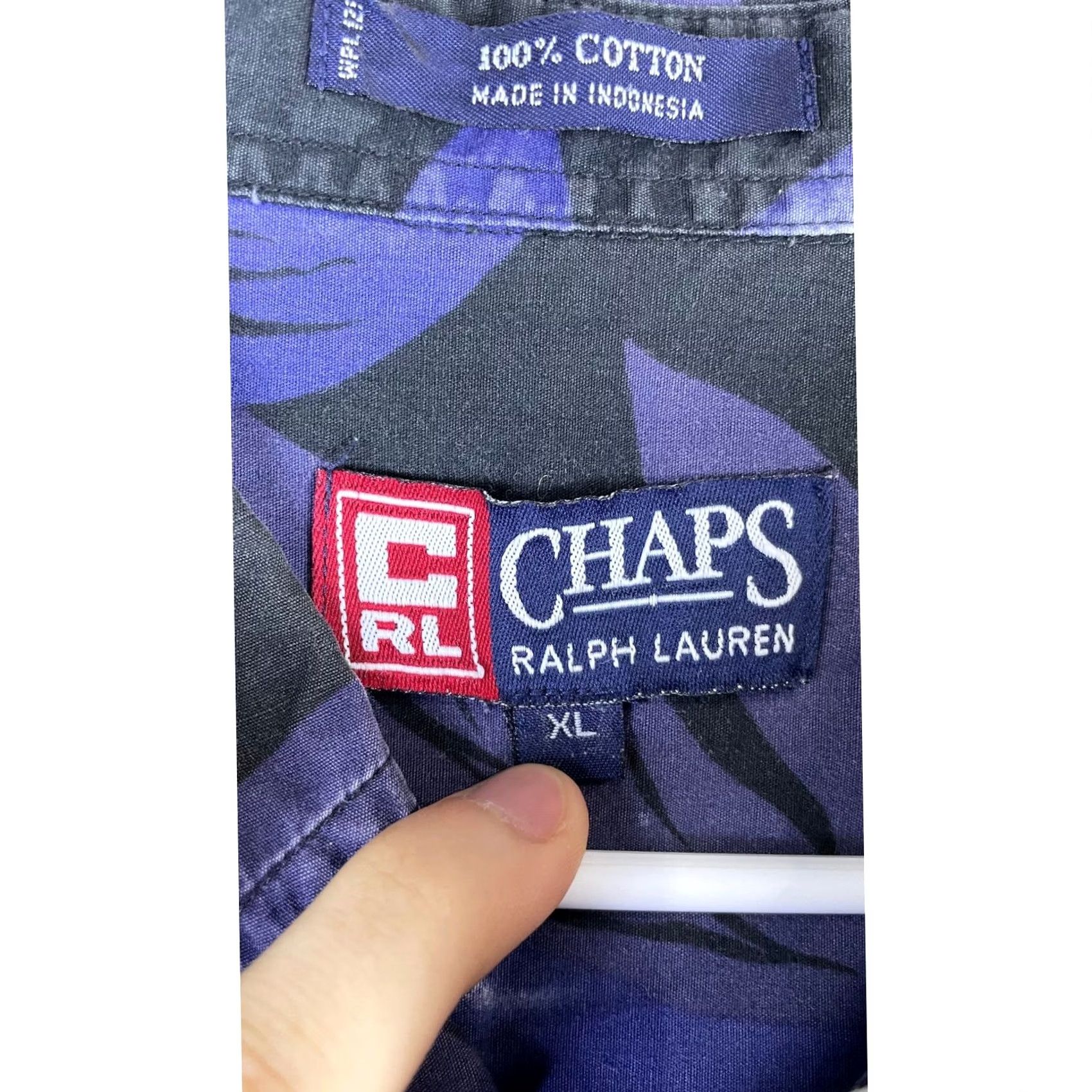 Ralph Lauren Chaps Ralph Lauren Shirt Mens XL Black Purple Tropical Leaf Camp Size US XL / EU 56 / 4 - 7 Thumbnail