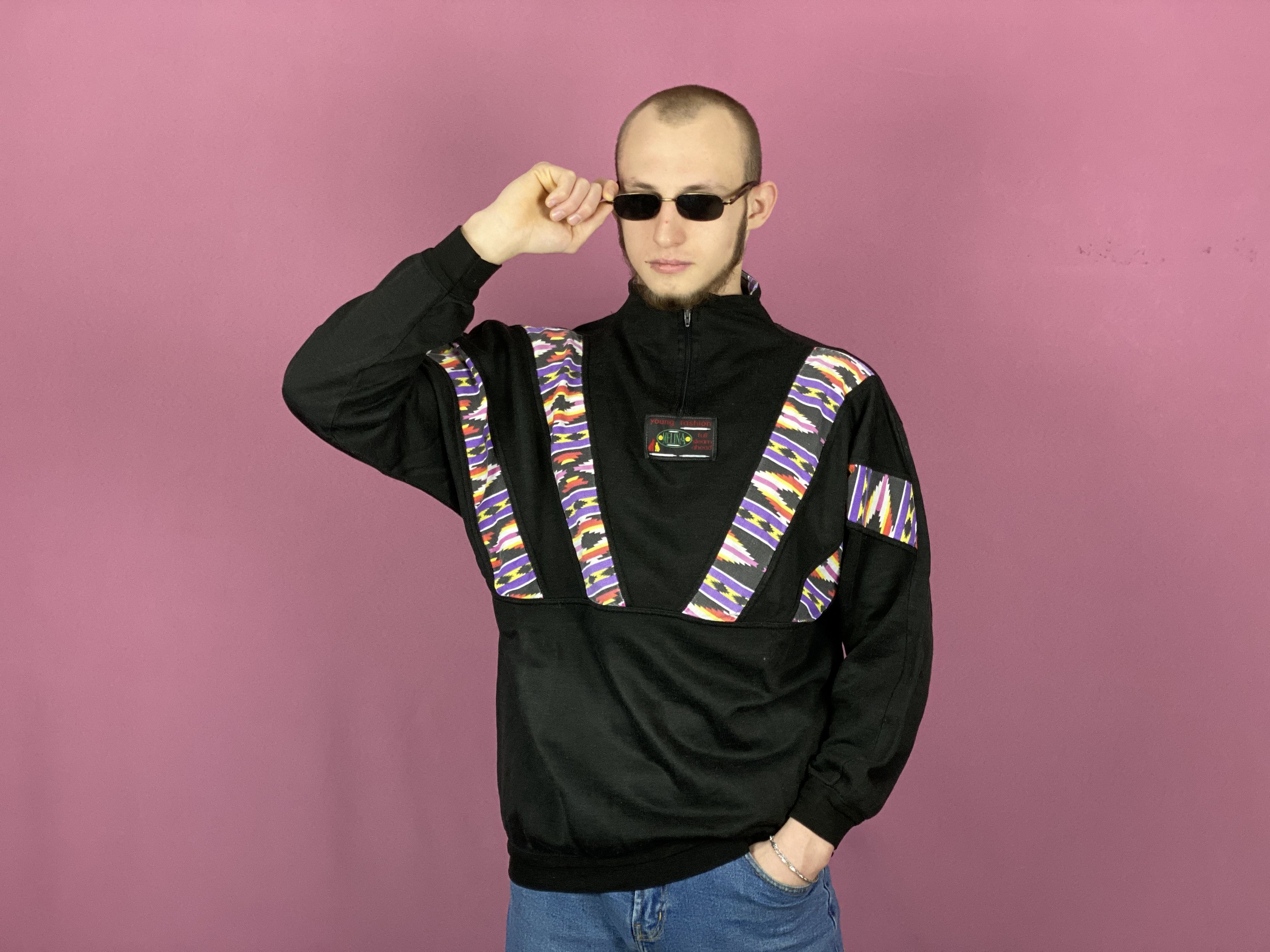 Vintage 90s Melina Vintage Men's 1/4 Zip Track Jacket - M Size US M / EU 48-50 / 2 - 4 Thumbnail