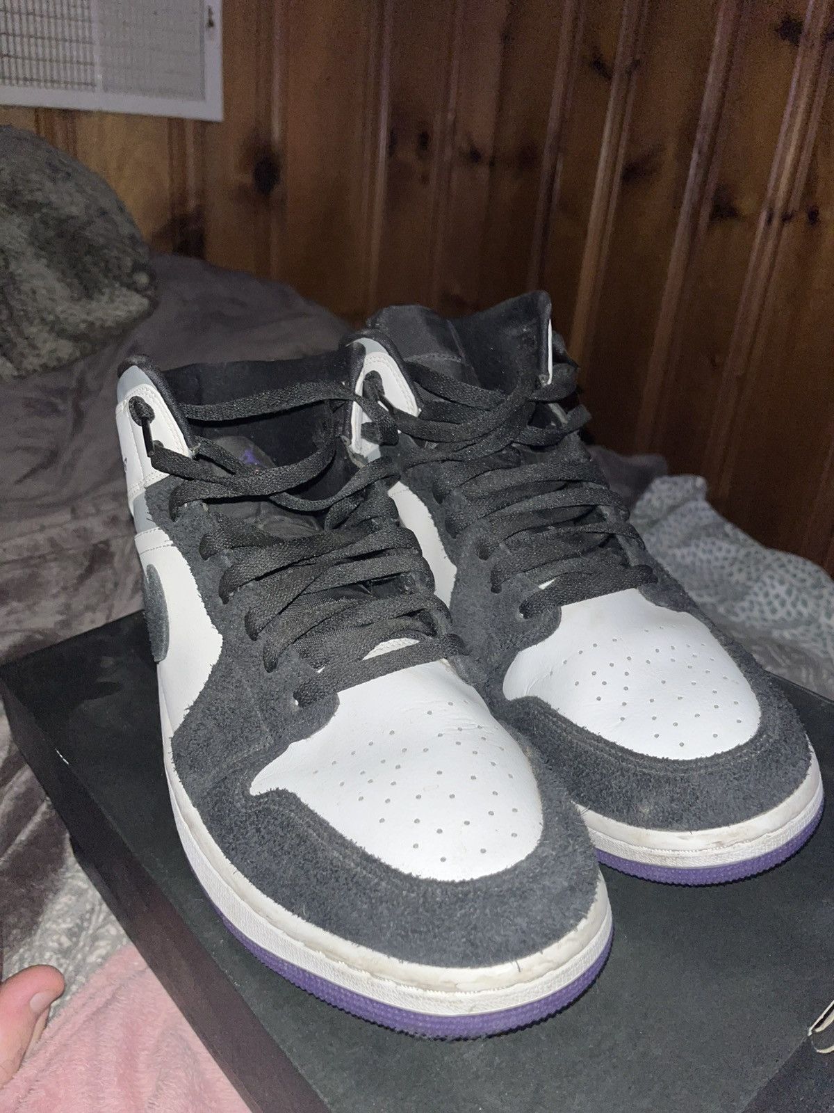 Jordan Brand Jordan 1 Mid SE Purple-black Size US 13 / EU 46 - 2 Thumbnail