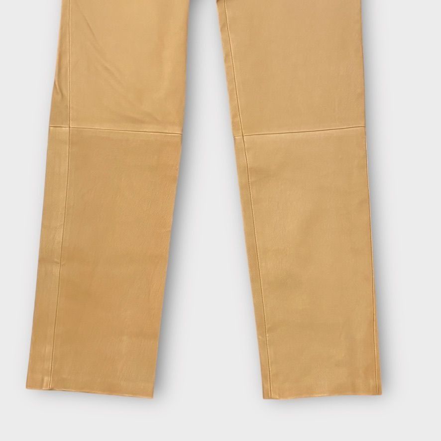 Theory NWT THEORY Leather Yoke Pants 8 Chestnut Clay Lambskin Slim Size 30" / US 8 / IT 44 - 9 Thumbnail