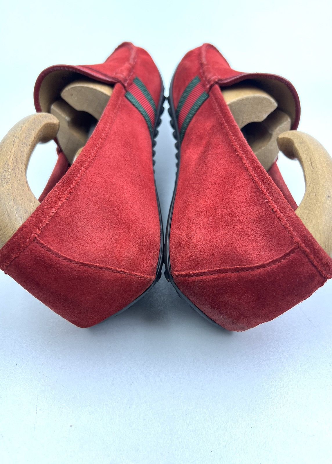 Gucci GUCCI Loafers Drivers Leather Shoes Web Stripe Red Men's Size US 8.5 / EU 41-42 - 7 Thumbnail