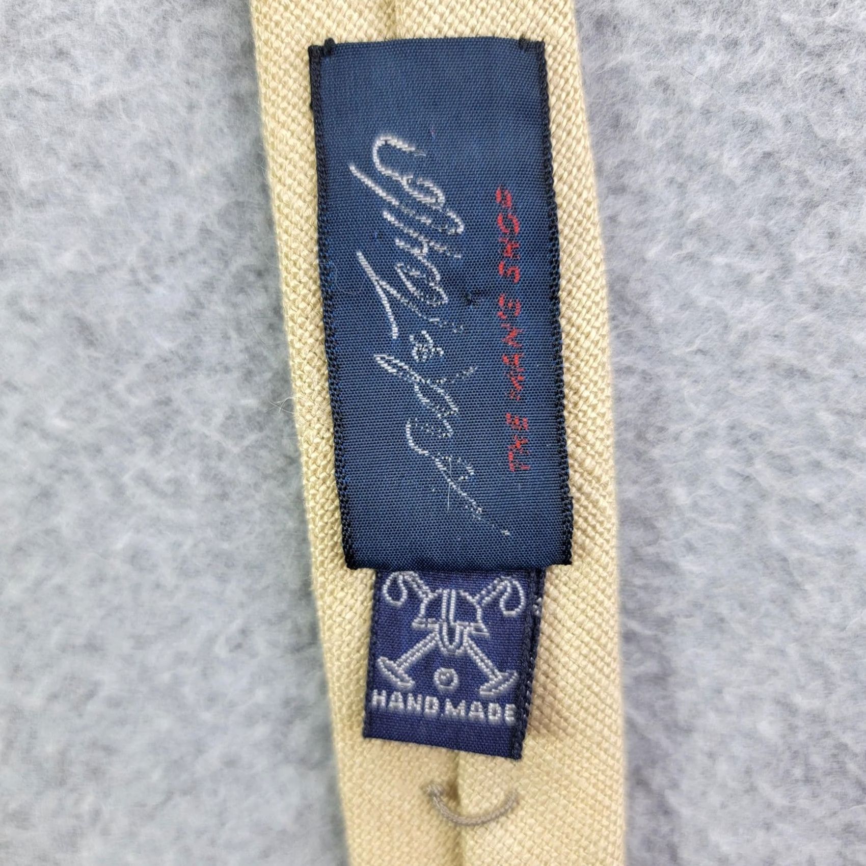 Polo Ralph Lauren Polo By Ralph Lauren Tie Mens One Size Beige Linen Skinny Slim Embroidered Logo Size US M / EU 48-50 / 2 - 3 Thumbnail