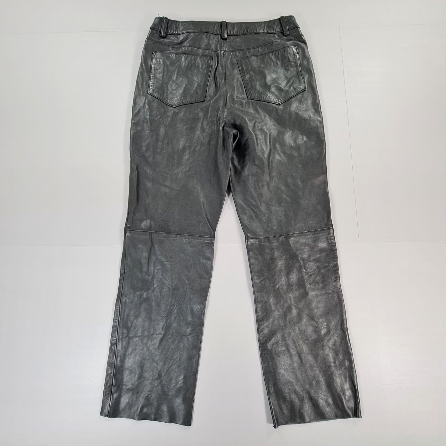 Vintage Mint Velvet Womens Leather Trousers Black 12 UK Straight Leg Pants Mens? (Note: final answer should be the optimized title only) Size 34" / US 12 / IT 48 - 6 Thumbnail
